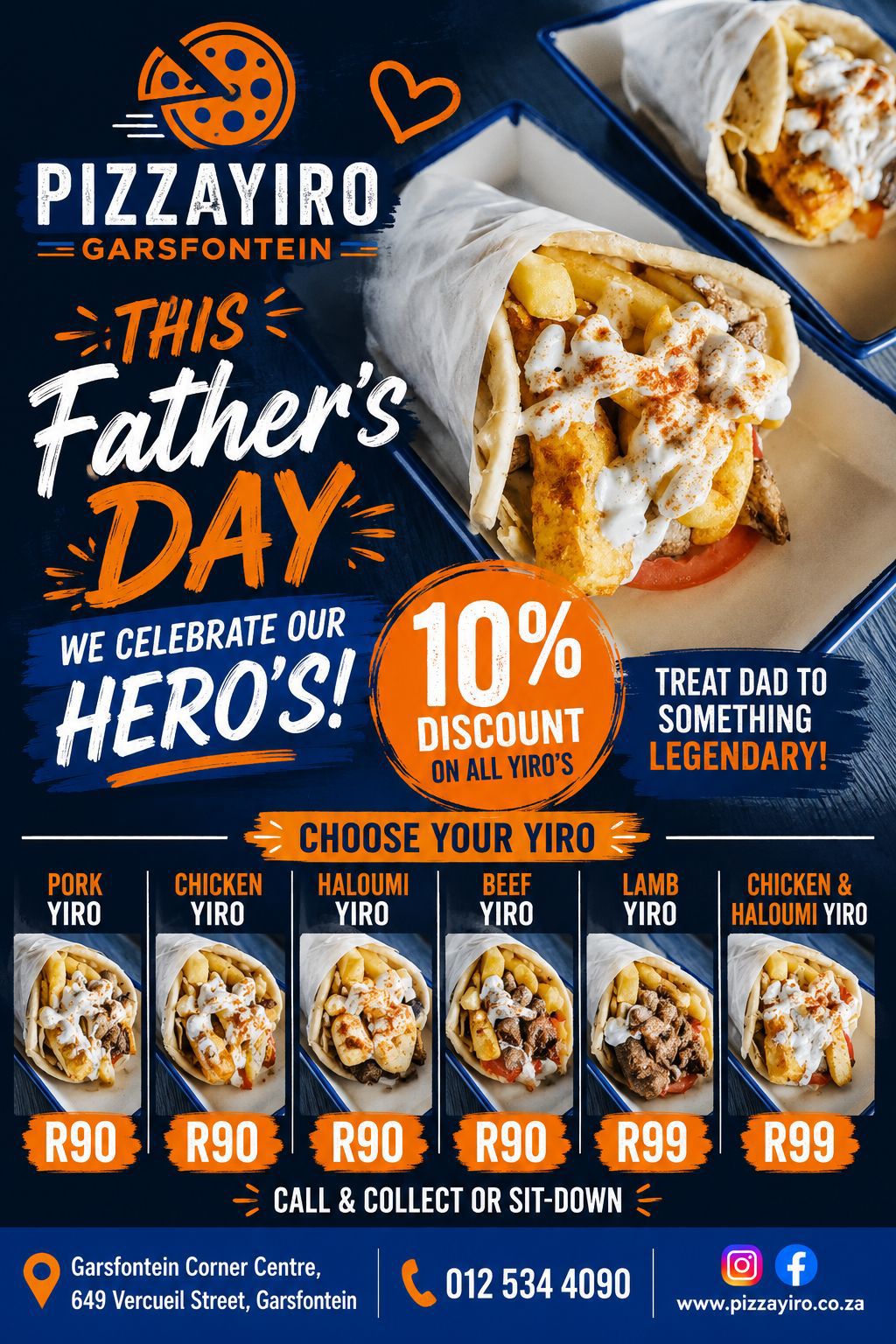 Father's Day special flyer: 10% off all yiros