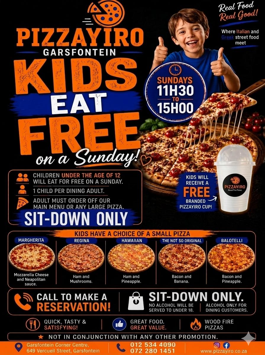 Kids Eat Free on a Sunday flyer